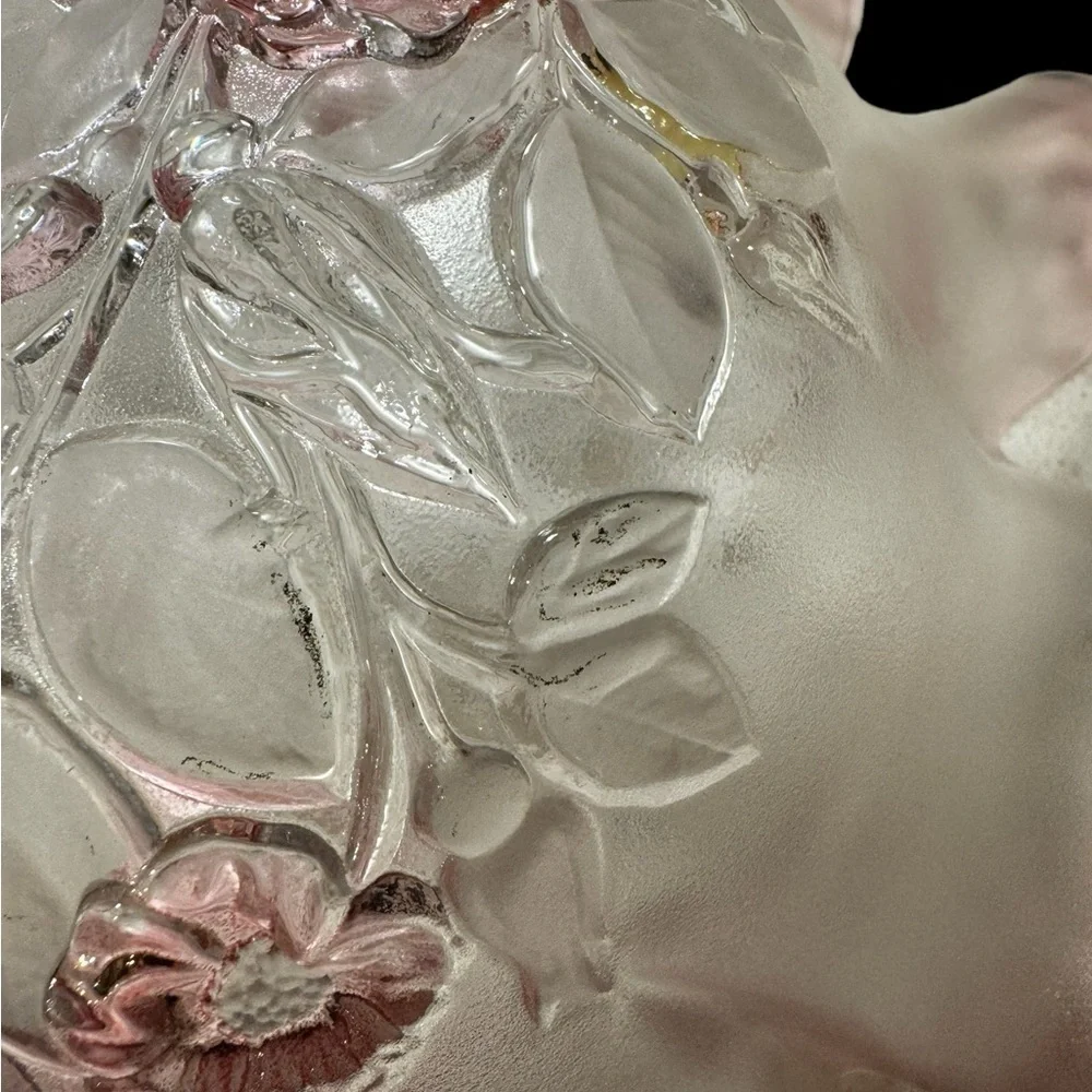 VINTAGE 1980’s~MIKASA~ROSELLA CRYSTAL~EMBOSSED FLOWERS & LEAVES (on bottom)~G13